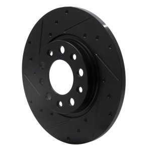 Chrysler 200 Brake Rotor (1) - Rear Left - R1 Concepts - Drilled & Slotted - Black - `14-`22